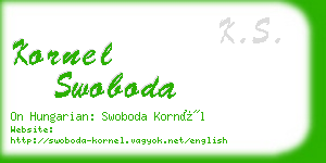 kornel swoboda business card
